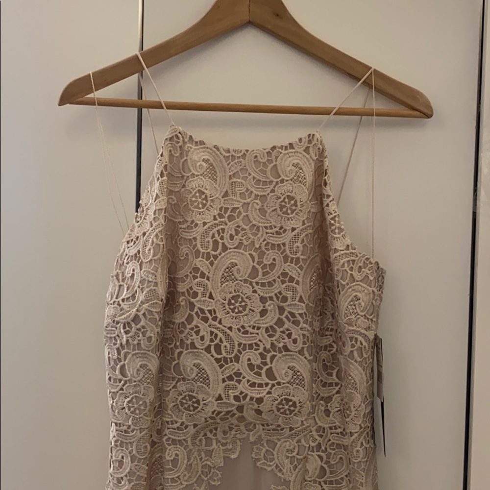 Aidan Mattox Champagne Long Dress NWT - Picture 2 of 9